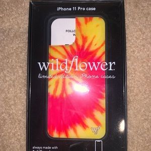 Wildflower pink and yellow tie dye swirl case!